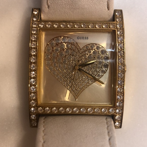 New! Guess white and gold square watch with diamonds - Picture 6 of 12